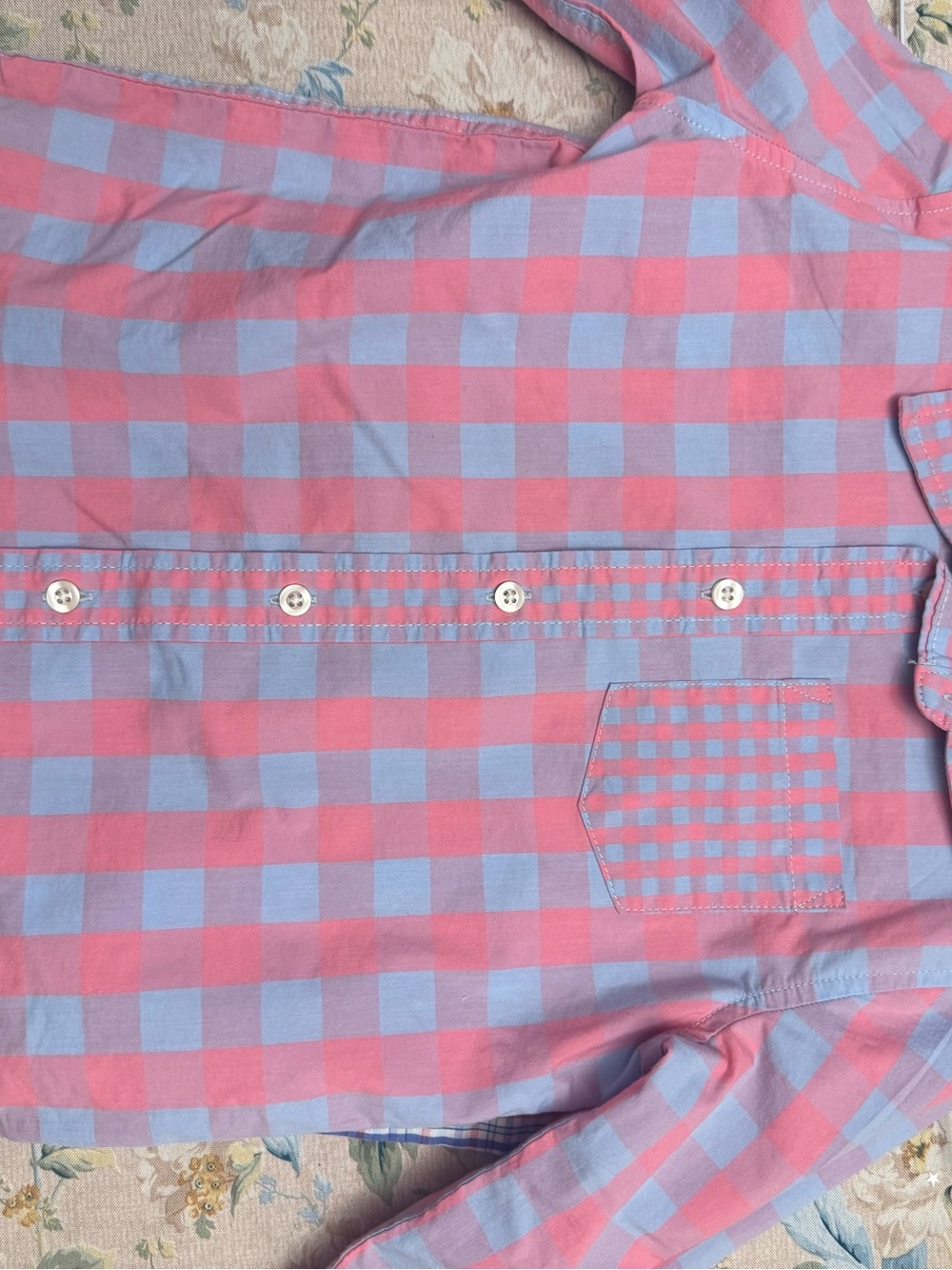 wonder nation Pink and Light Blue Gingham Button-Down Shirt